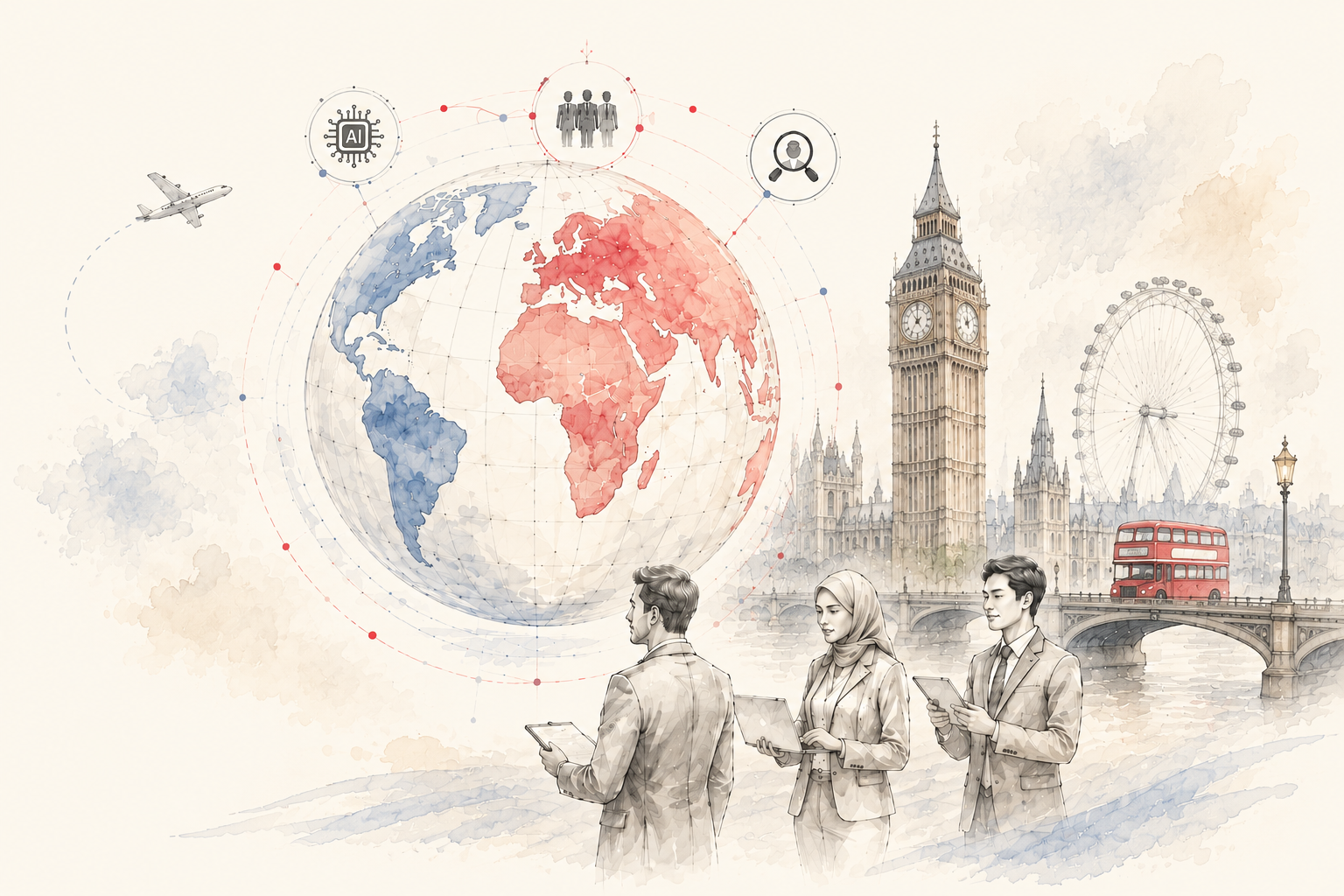 Global recruitment illustration